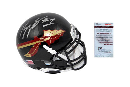 Kelvin Benjamin Signed Florida State Mini-Helmet - JSA Witness Autographed - Black