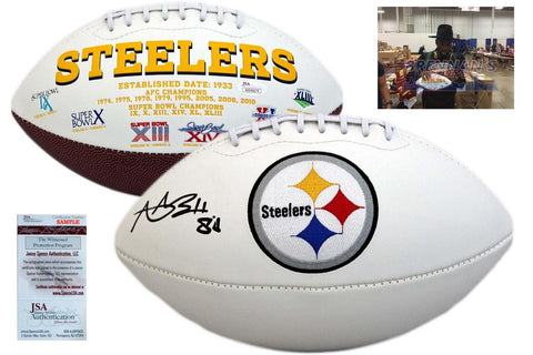 Antonio Brown Signed Pittsburgh Steelers Logo Football - JSA Witnessed