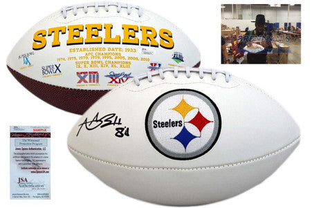 Antonio Brown Signed Pittsburgh Steelers Logo Football - JSA Witnessed