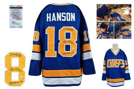 Hanson Brothers Signed Jersey - JSA Witness - Slap Shot Autographed