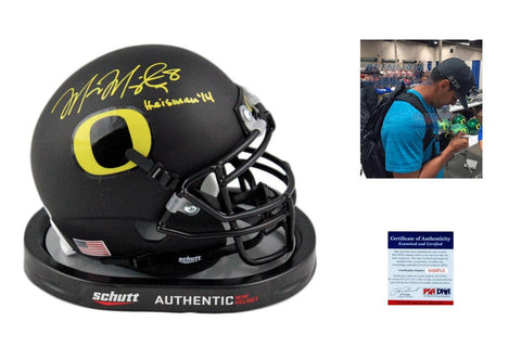 Marcus Mariota Signed Helmet - Oregon Ducks Autographed Mini-Helmet - PSA-DNA - BLK