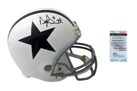 Dak Prescott Signed Throwback Rep Helmet - JSA Witness - Dallas Cowboys Autographed