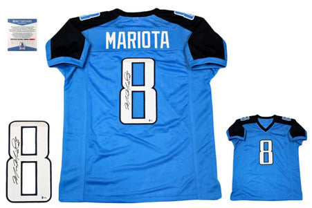 Marcus Mariota Autographed Signed Jersey - Beckett Authentic - Blue