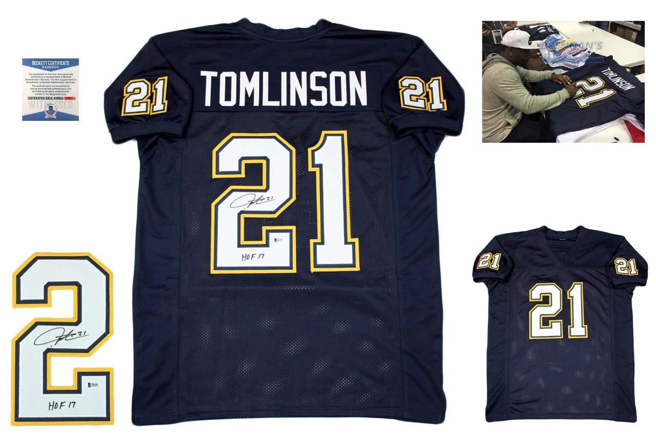 Ladainian Tomlinson Autographed Signed Custom Jersey - Beckett Authentic - NVY