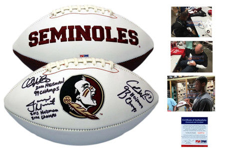 Winston, Ward, Weinke Autographed SIGNED Florida State Seminoles Football - PSA Authentic