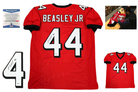 Vic Beasley Autographed Signed Jersey - Beckett Authentic - Red