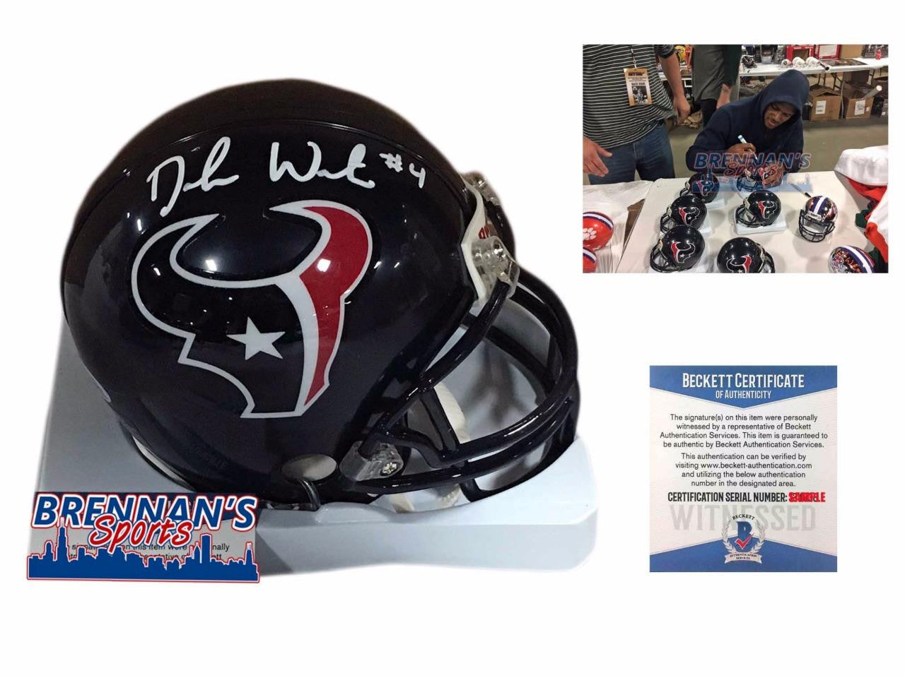 Deshaun Watson Autographed Signed Houston Texans Mini Helmet - Beckett Authentic