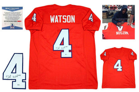 Deshaun Watson Autographed Signed Jersey - Beckett Authentic - Orange