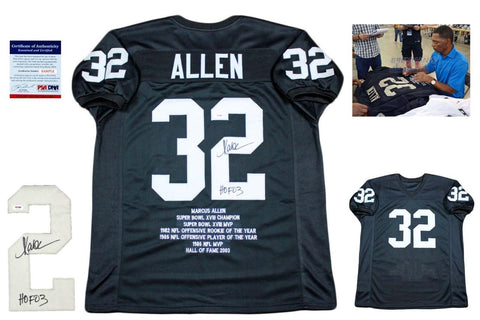 Marcus Allen Autographed Signed STAT Jersey - Beckett Authentic - Black