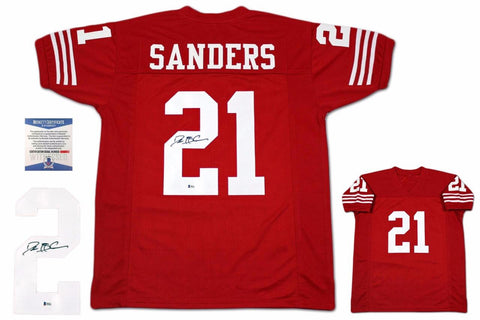 Deion Sanders Autographed Signed Jersey - Beckett Authentic - Red
