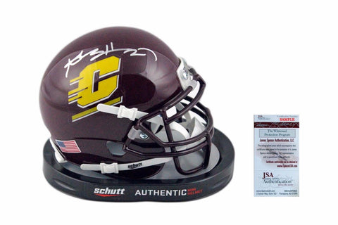 Antonio Brown Autographed Mini-Helmet - JSA Witnessed - Central Michigan Chippewas