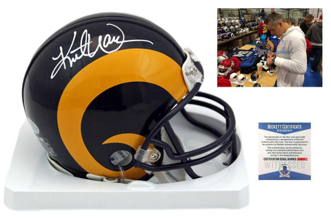 Kurt Warner Autographed Signed St. Louis Rams Mini Helmet - TB - Beckett