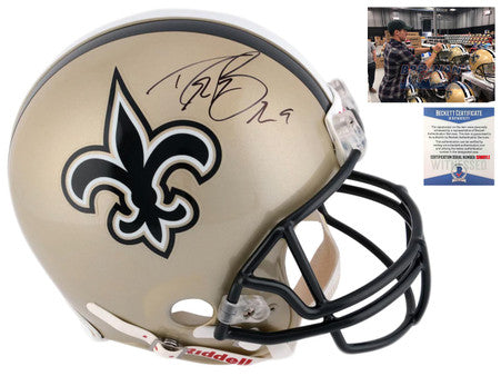 Saints Drew Brees Autographed Authentic Helmet - Beckett Witnessed