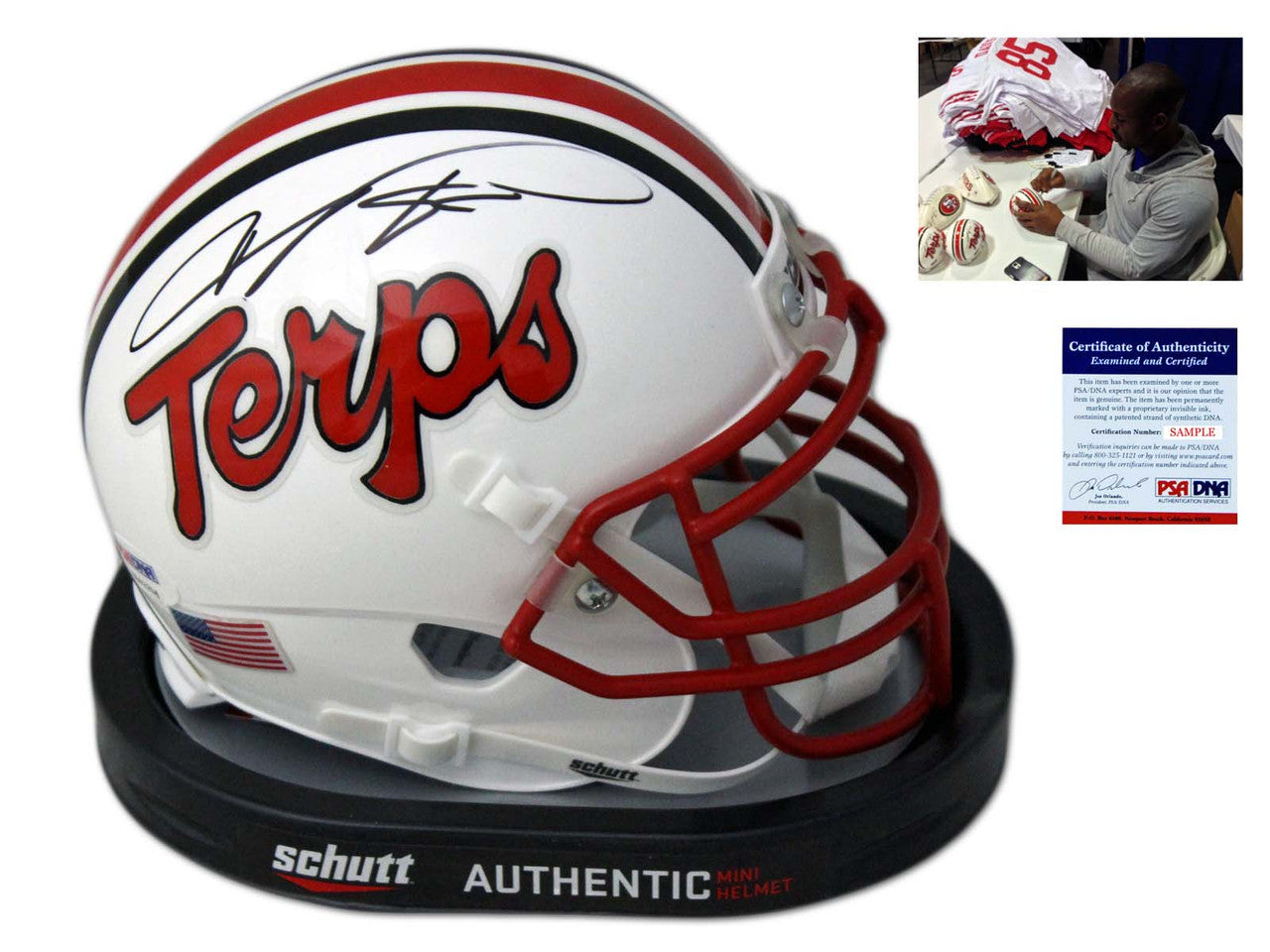 Maryland Terrapins Vernon Davis Autographed Signed Mini Helmet