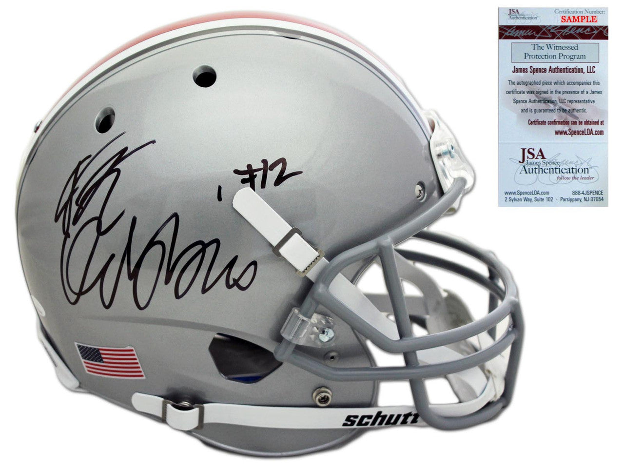 Ohio State Buckeyes JK Dobbins Autographed Signed Helmet - Full Size Silver