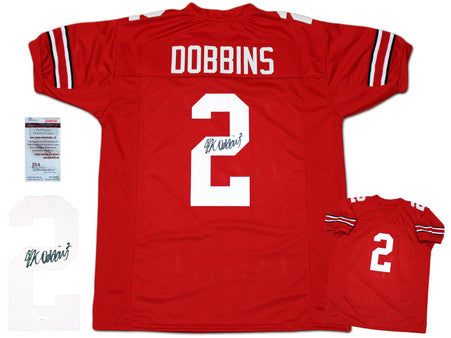 JK Dobbins Autographed Signed Jersey - Red - JSA Authentic