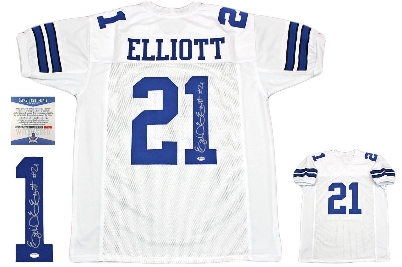 Ezekiel Elliott Autographed Signed Jersey - White