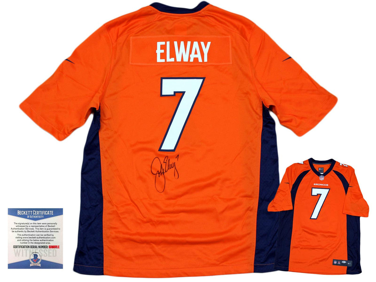 Denver Broncos John Elway Autographed Signed Nike Gameday Jersey