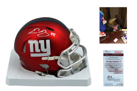 Evan Engram Autographed Signed New York Giants Blaze Mini Helmet - JSA Witnessed