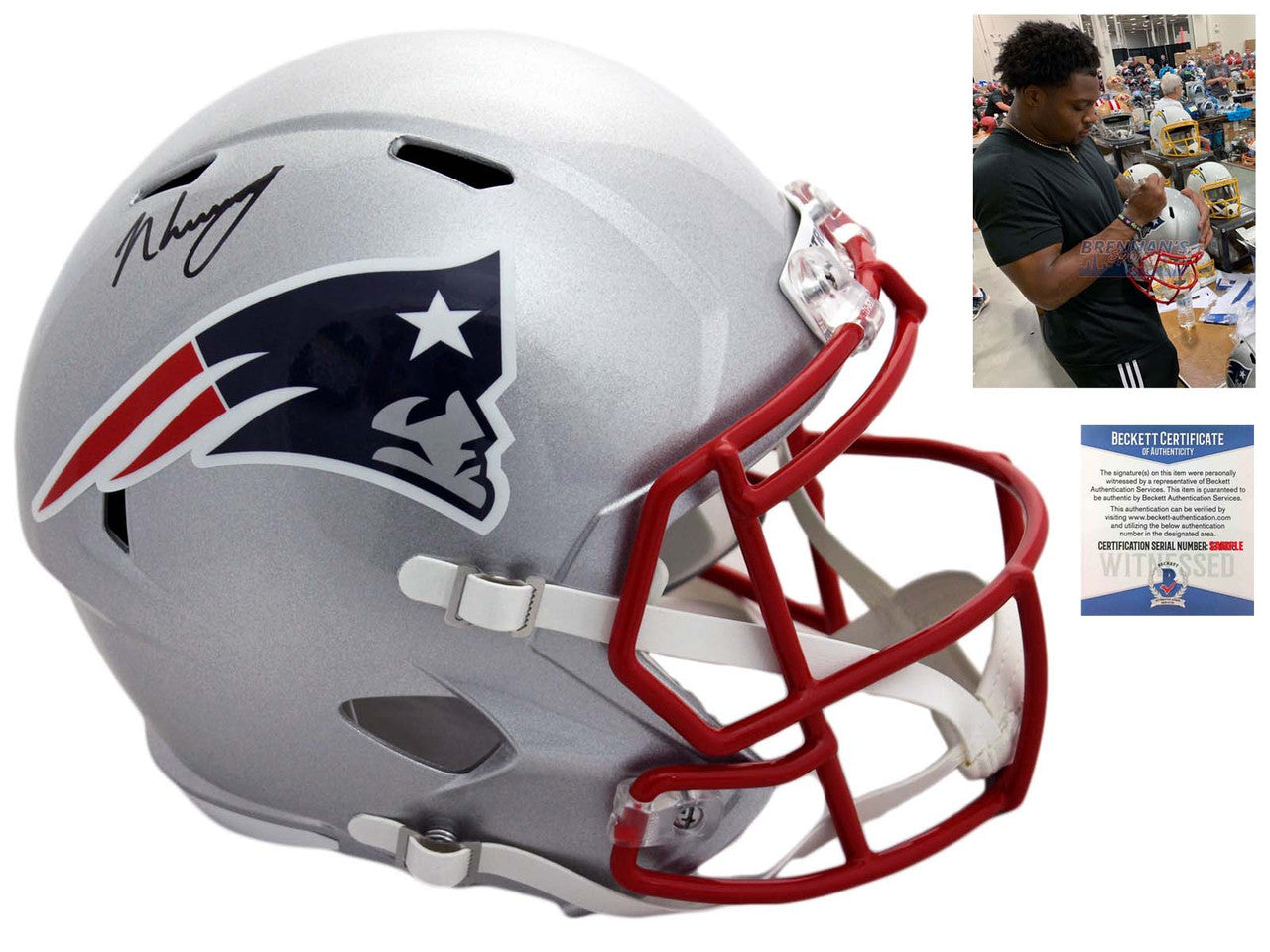 Patriots N'Keal Harry Autographed Signed Speed Helmet