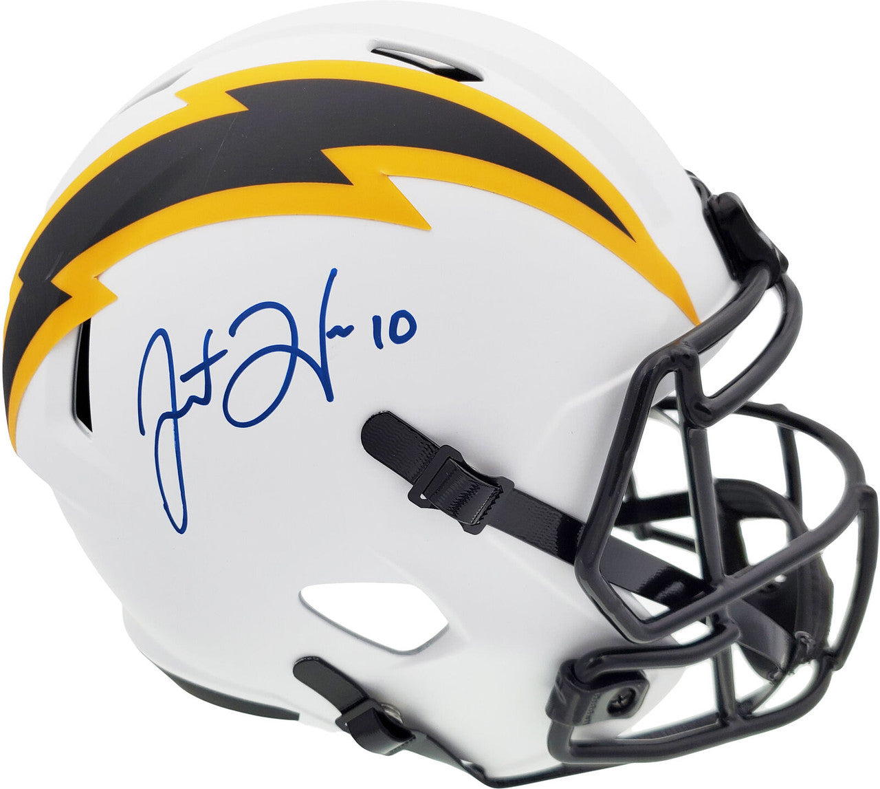 Justin Herbert Autographed Chargers Lunar Speed Rep Helmet