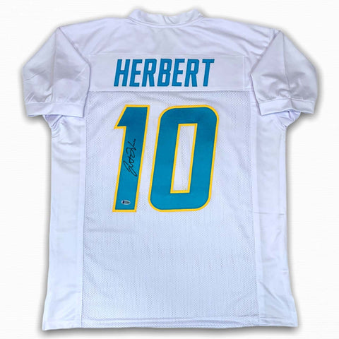 Justin Herbert Autographed Signed Jersey - White - Beckett Authentic