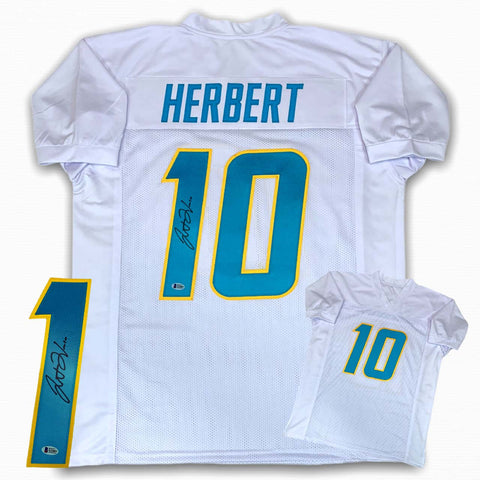 Justin Herbert Autographed Signed Jersey - White - Beckett Authentic