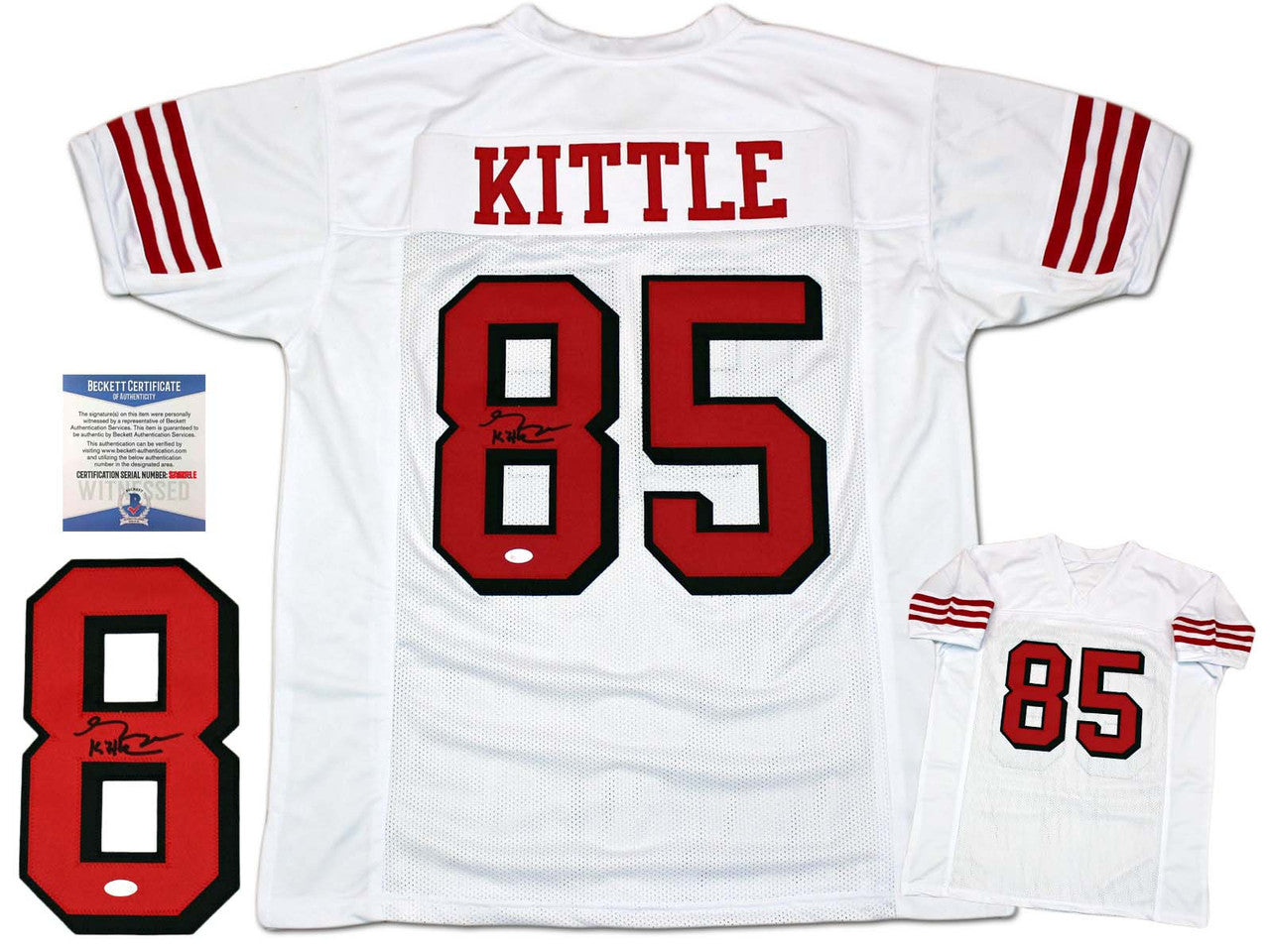 George Kittle Autographed Jersey - Beckett Authentic - White TB