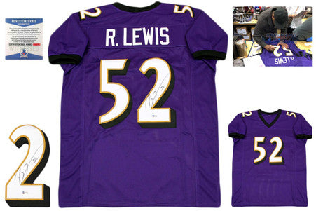 Ray Lewis Autographed Jersey - Beckett Authenticated - Purple