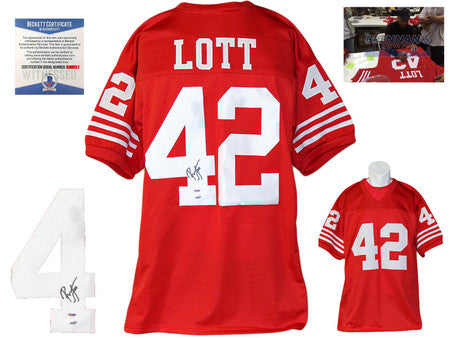 Ronnie Lott Autographed Signed Jersey - Red - Beckett Authentic