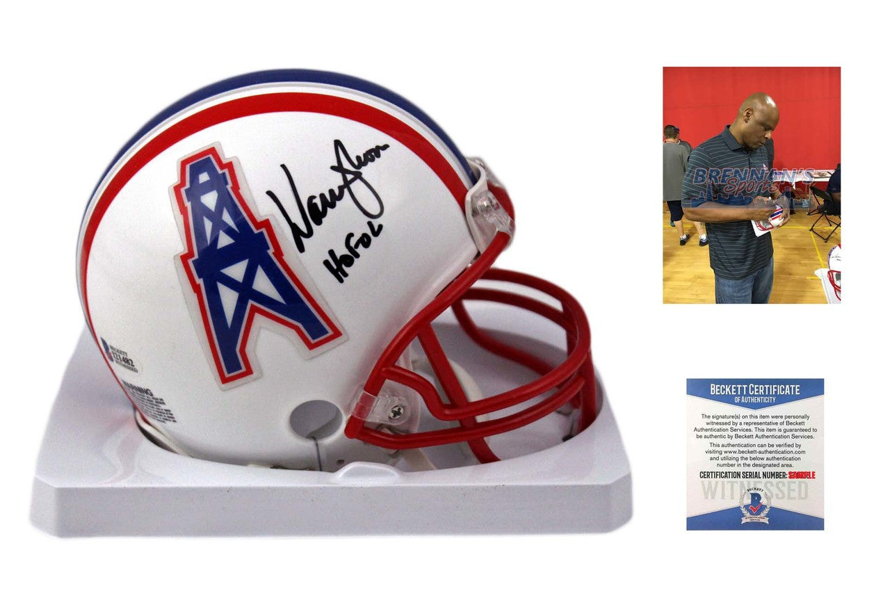 Warren Moon Autographed Houston Oilers Mini Helmet