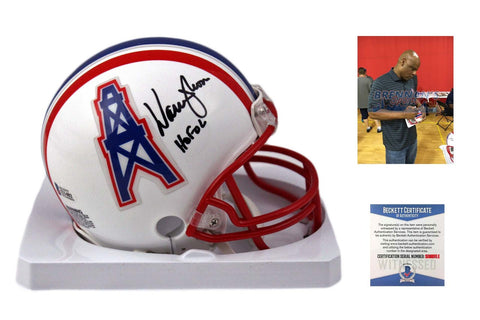 Warren Moon Autographed Houston Oilers Mini Helmet