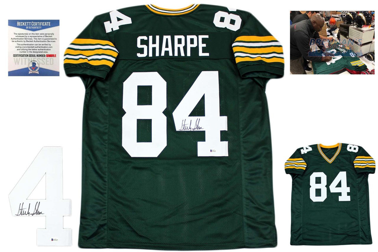 Sterling Sharpe Autographed Jersey - green