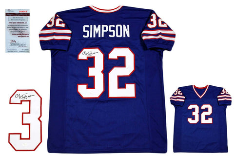 OJ Simpson Autographed Signed Jersey - JSA Witnessed - Royal