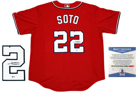 Juan Soto Autographed Washington Nationals Majestic Jersey - Beckett Authentic - Red