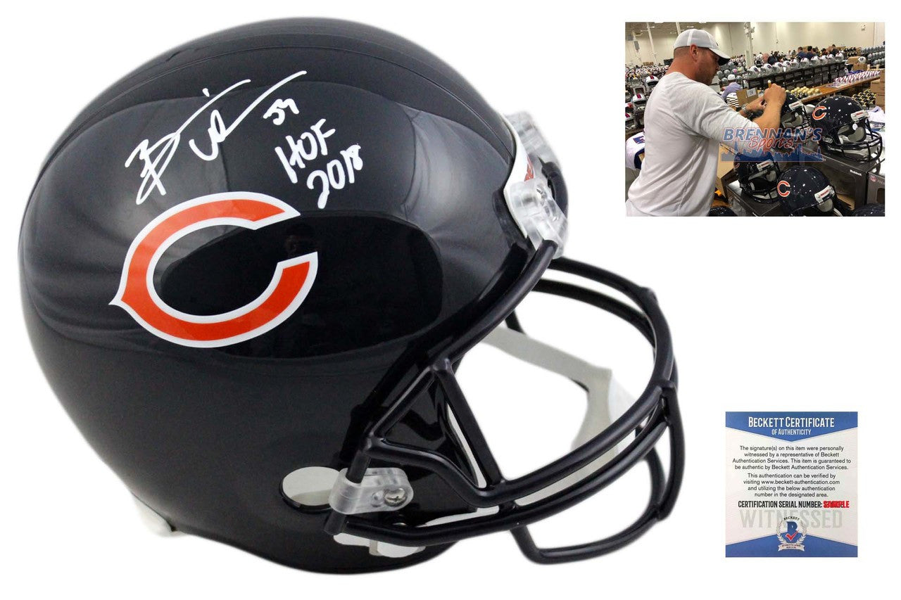Brian Urlacher Autographed Helmet - Chicago Bears Signed - HOF 18 - Beckett
