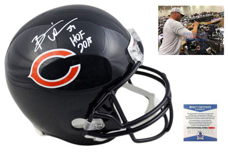 Brian Urlacher Autographed Helmet - Chicago Bears Signed - HOF 18 - Beckett