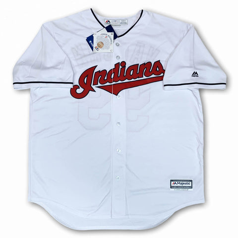 Charlie Sheen Autographed Signed Indians Majestic Jersey - Rick Vaughn - Beckett Authentic