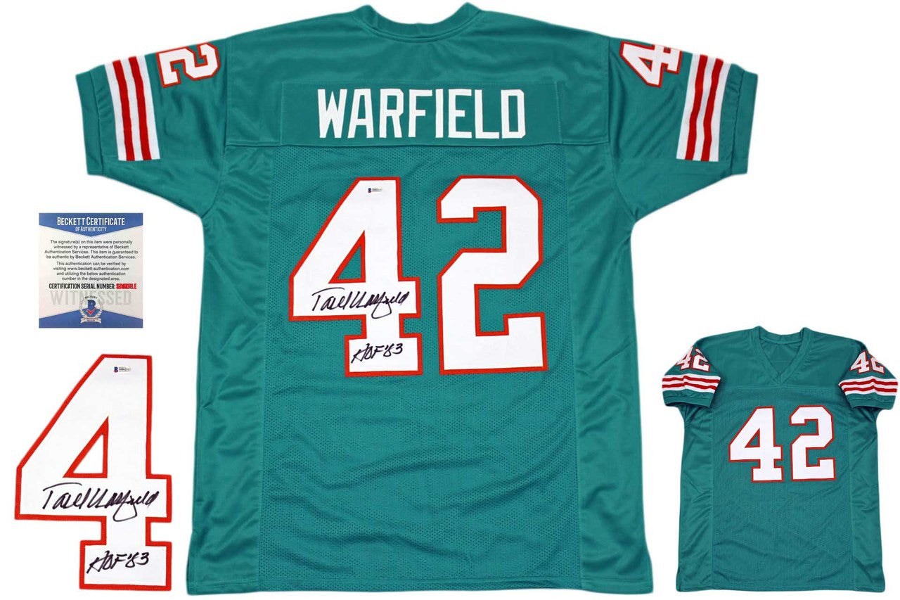 Paul Warfield Autographed Jersey - Beckett Authentic - Teal