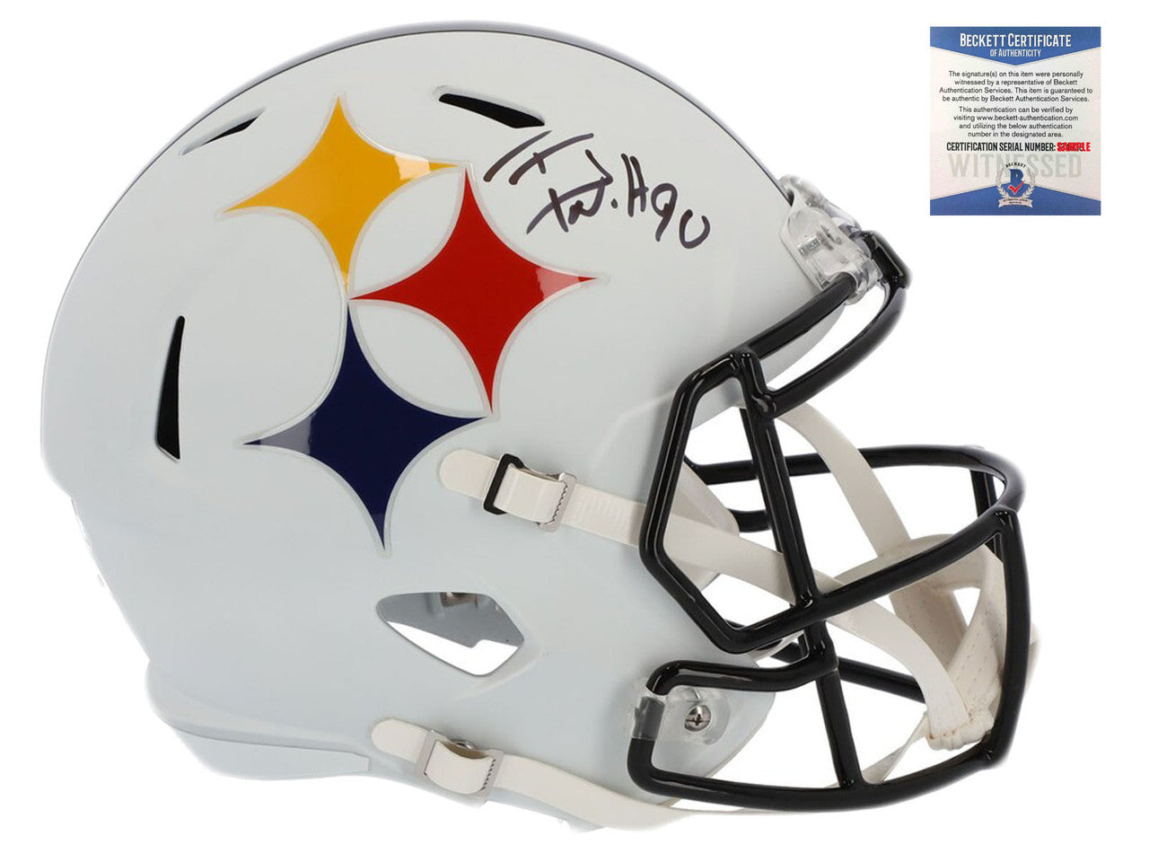 Steelers TJ Watt Autographed Signed AMP Speed Helmet