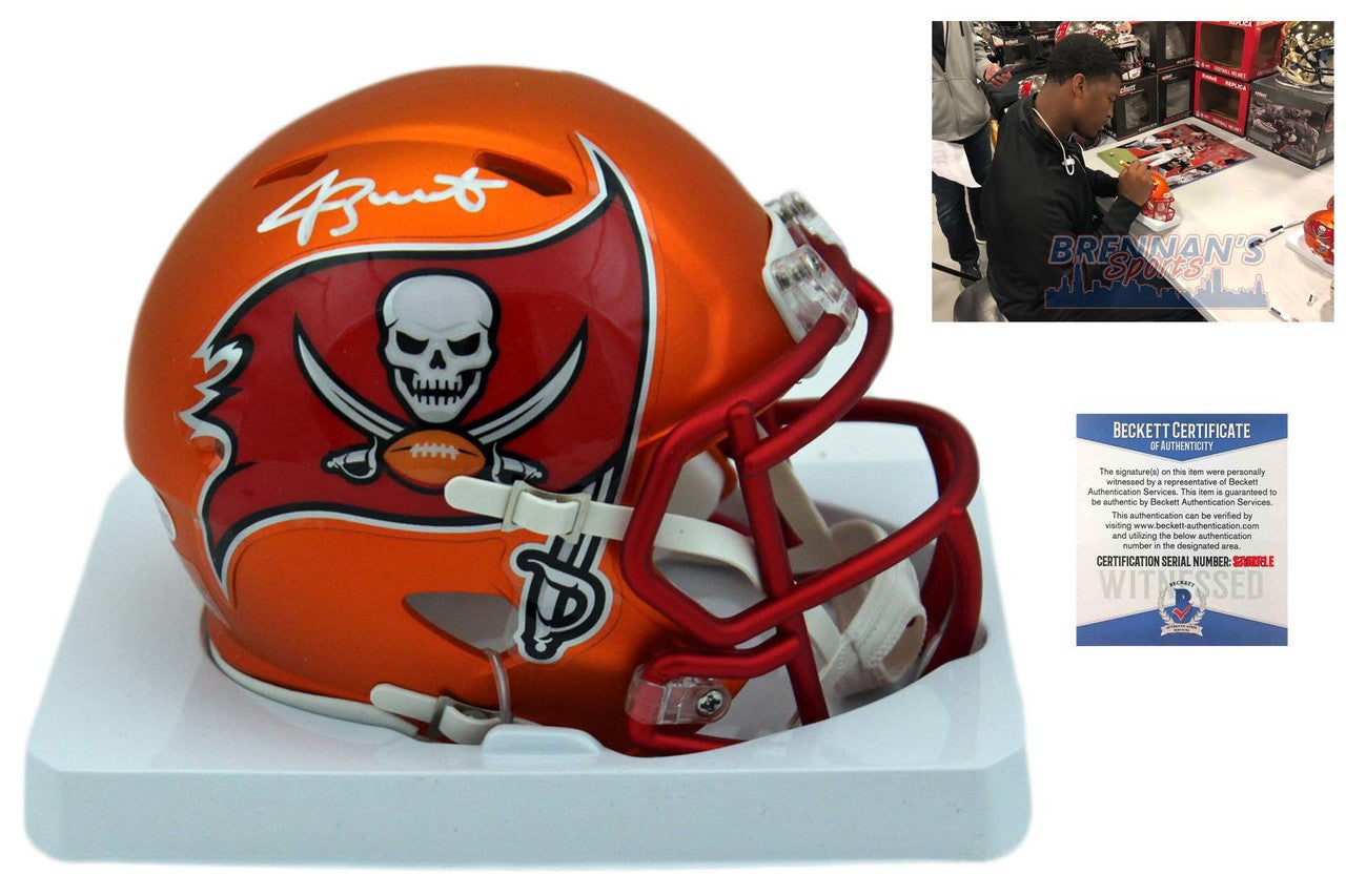 Jameis Winston Autographed SIGNED Buccaneers Blaze Mini Helmet