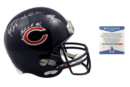 Butkus, Urlacher, Singletary Autographed SIGNED Chicago Bears Replica Helmet - Monsters of the Midway