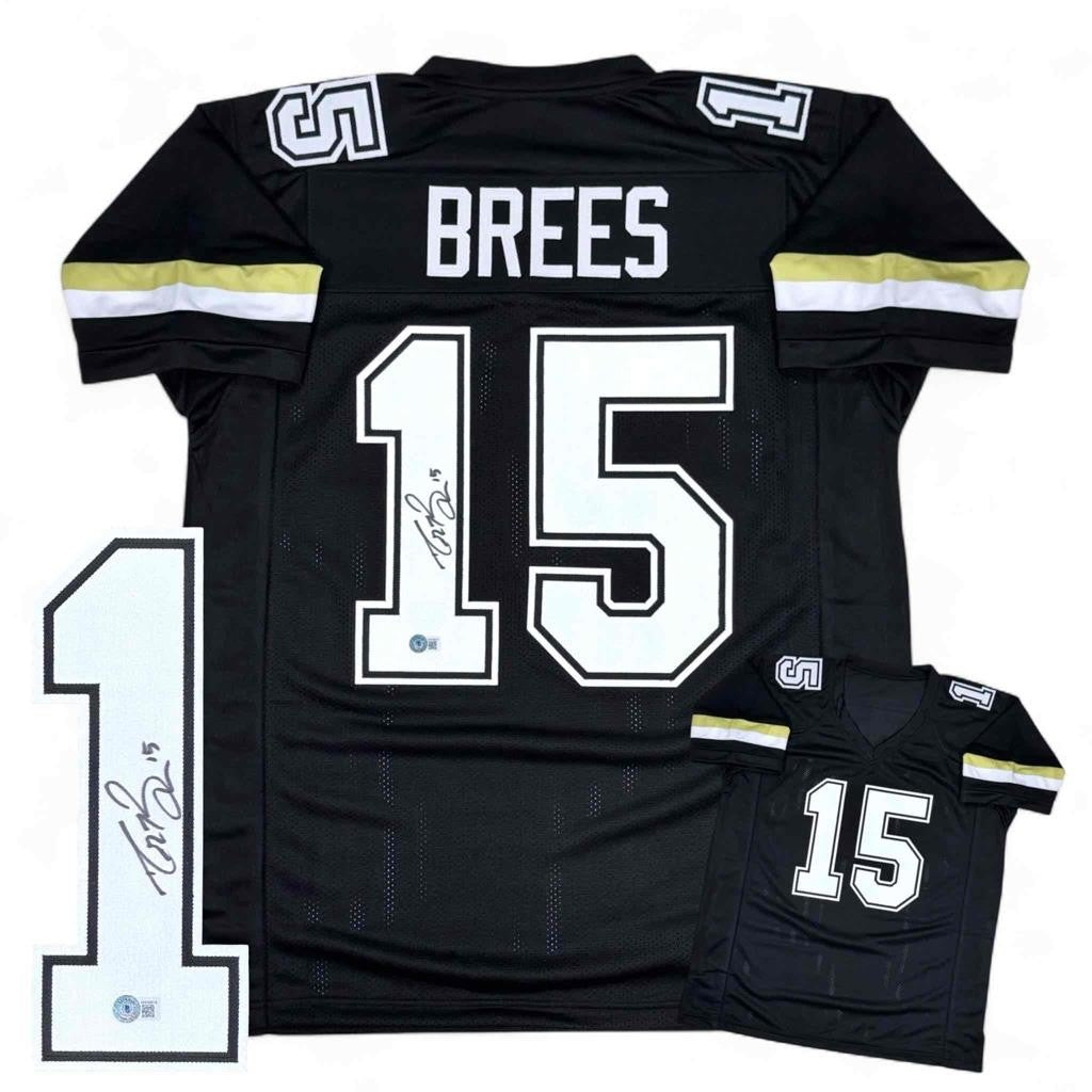 Drew Brees Autographed Signed Black Jersey Beckett Authenticated - BAS
