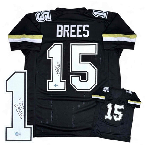 Drew Brees Autographed Signed Black Jersey Beckett Authenticated - BAS