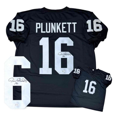 Jim Plunkett Autographed Signed Black Jersey Beckett Authenticated BAS